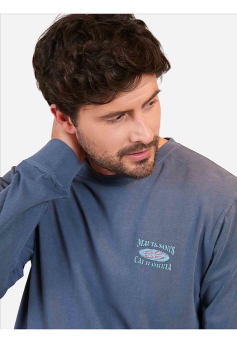 Polera ML California Hombre Azul Maui And Sons-3