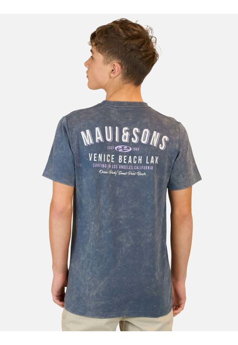 Polera MC To Beach Lax Azul Infantil Maui And Sons-1