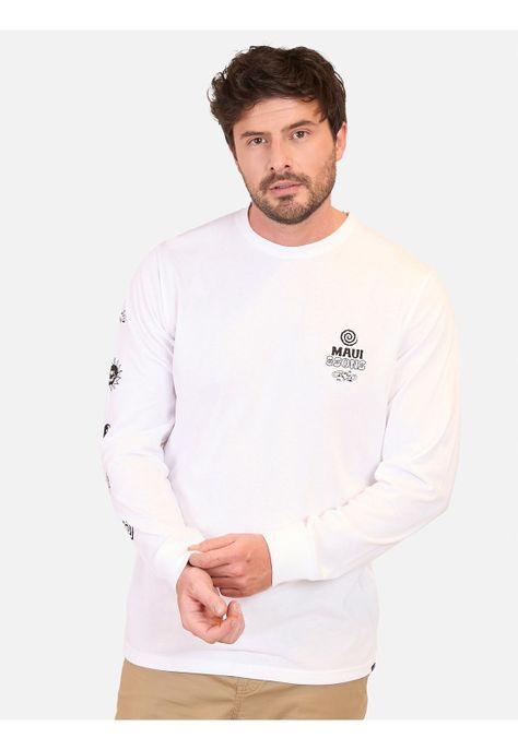 Polera ML Coral Coast Hombre Blanco Maui And Sons-0