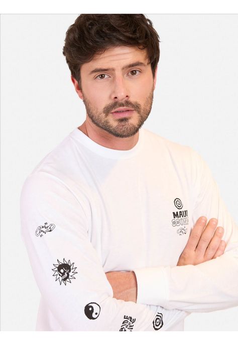 Polera ML Coral Coast Hombre Blanco Maui And Sons-2