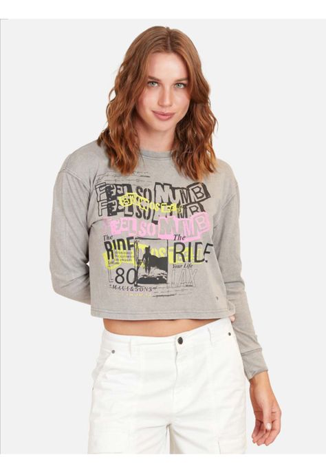 Polera Feel Mujer Gris Maui And Sons-0