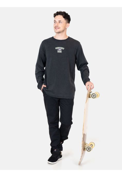 Polera ML Coastal Echo Negro Hombre Maui And Sons-3