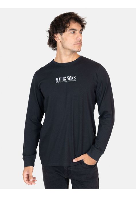 Polera ML Salty Air Negro Hombre Maui And Sons-0