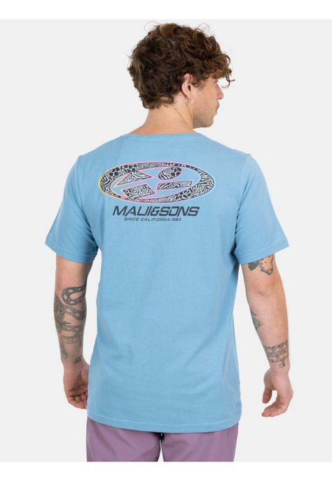 Polera MC Old School Beach Celeste Hombre Maui And Sons-1