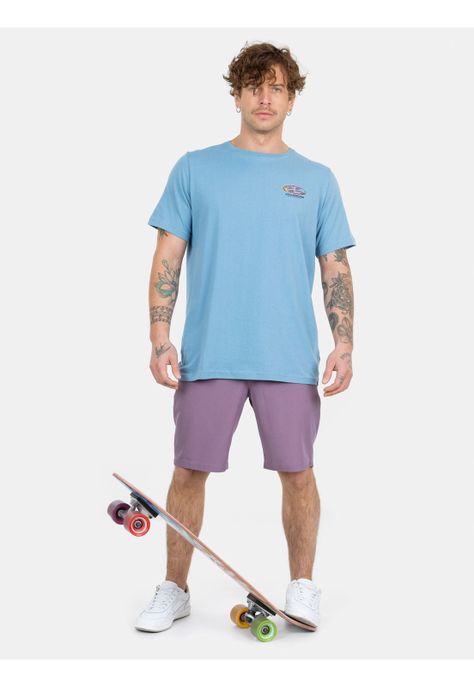 Polera MC Old School Beach Celeste Hombre Maui And Sons-2