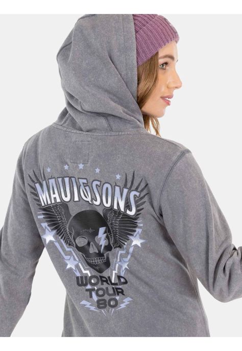 Poleron Wanderlust Fz Gris Mujer Maui And Sons-2