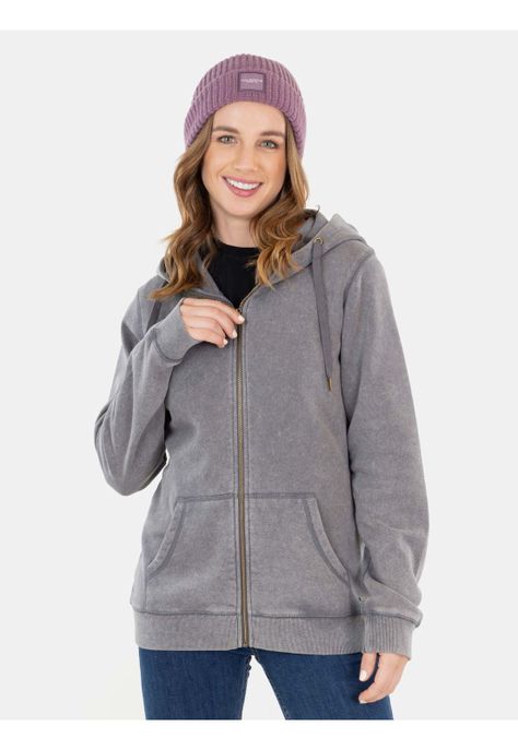 Poleron Wanderlust Fz Gris Mujer Maui And Sons-0
