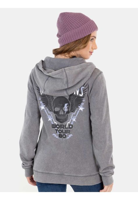 Poleron Wanderlust Fz Gris Mujer Maui And Sons-1