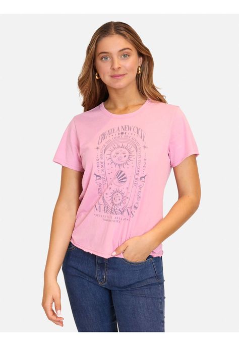 Polera MC Dreamer Rosado Mujer Maui And Sons-0