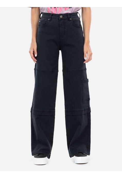 Jeans Rush Negro Mujer Maui And Sons-0