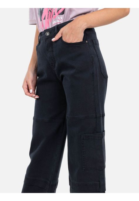 Jeans Rush Negro Mujer Maui And Sons-2