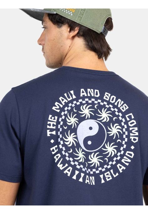Polera MC Hawaiian Azul Hombre Maui And Sons-3