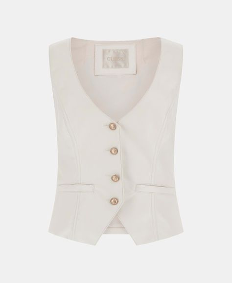 Top Guess Mujer New Fatima Vest Beige-5