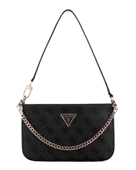 Cartera Guess Mujer Noelle Mini Top Zip Shoulder Gris oscuro-0