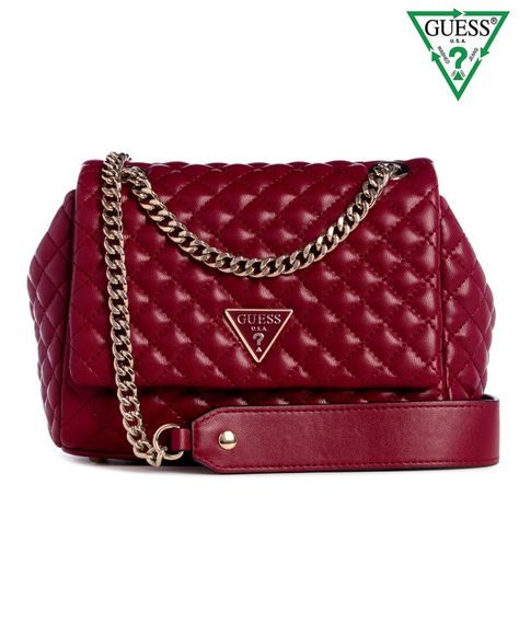 Cartera Guess Mujer Eco Rianee Cnrtble Xbody Flap Rojo-0