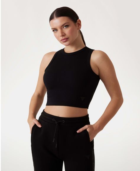 Top Guess Mujer Edie Tank Top Negro-0