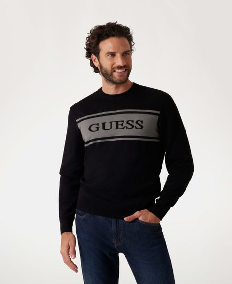 Tejido Guess Hombre Flick Cn Blocking Swtr Negro-0