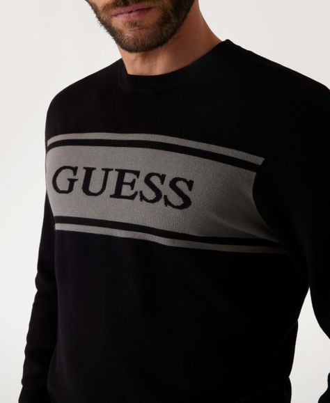 Tejido Guess Hombre Flick Cn Blocking Swtr Negro-3