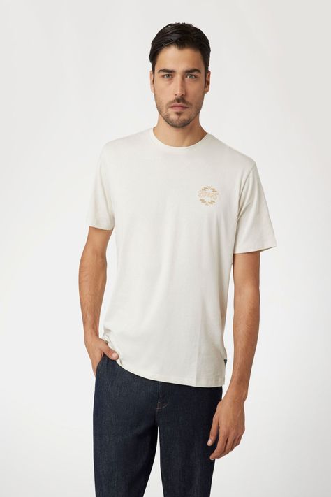 Polera Guess Hombre Ss Bsc Santa Fe Tee Crema-0
