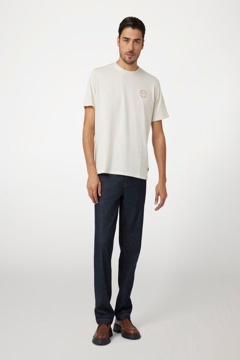 Polera Guess Hombre Ss Bsc Santa Fe Tee Crema-1