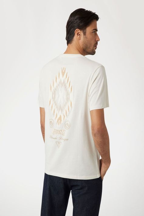 Polera Guess Hombre Ss Bsc Santa Fe Tee Crema-2