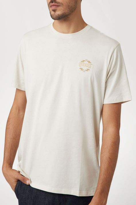 Polera Guess Hombre Ss Bsc Santa Fe Tee Crema-3