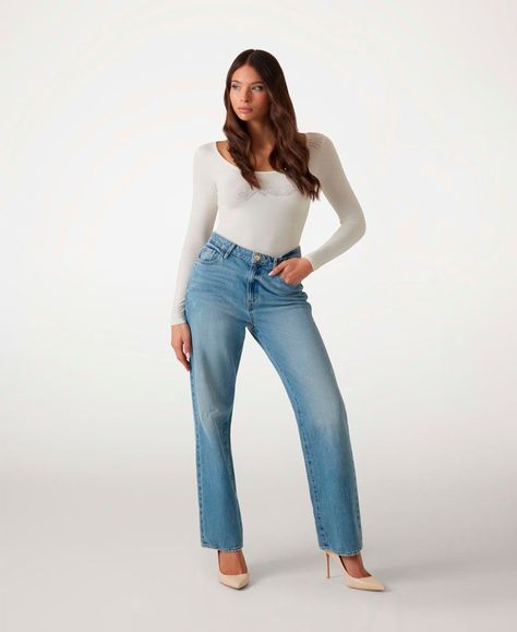 Polera Guess Mujer Ls Emmy Body Shiny Logo Blanco-2