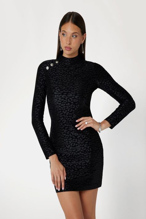 Vestido Guess Mujer Ls Elizabeth Mock Nck Dress Negro-0