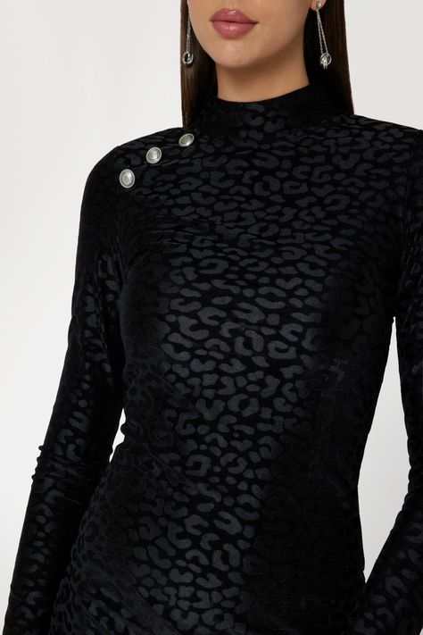 Vestido Guess Mujer Ls Elizabeth Mock Nck Dress Negro-3