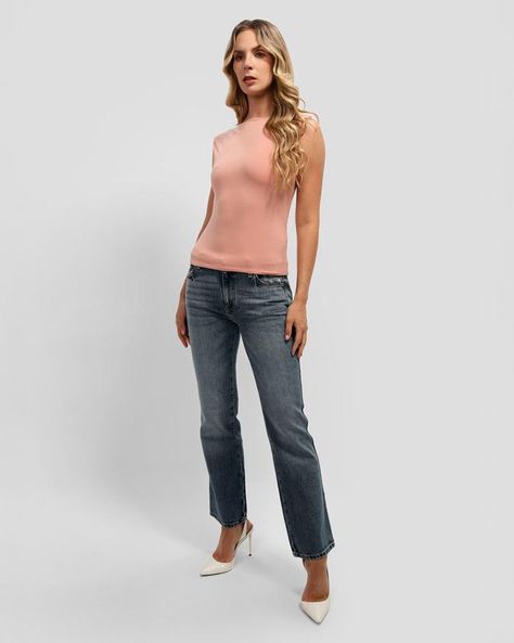 Polera Guess Mujer Sl Twisted Rita Top Rosado-1