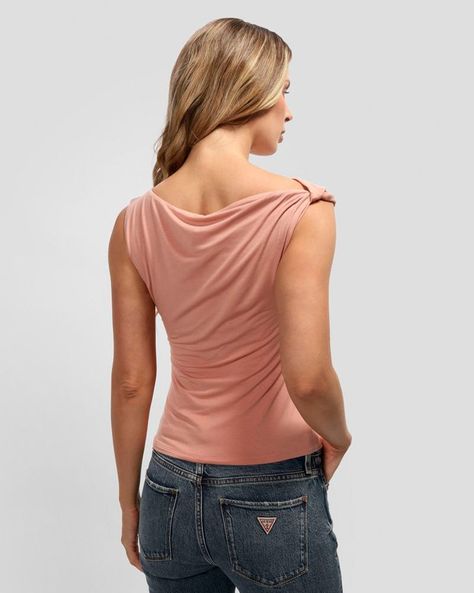 Polera Guess Mujer Sl Twisted Rita Top Rosado-3
