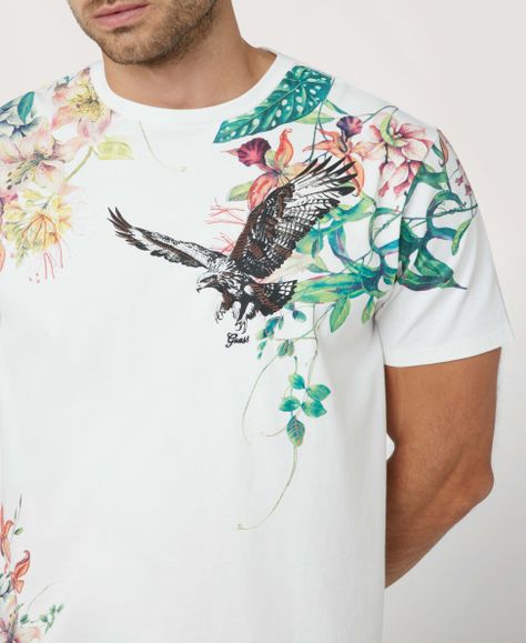 Polera Guess Hombre Ss Bsc Floral Hawk Tee Amarillo-3