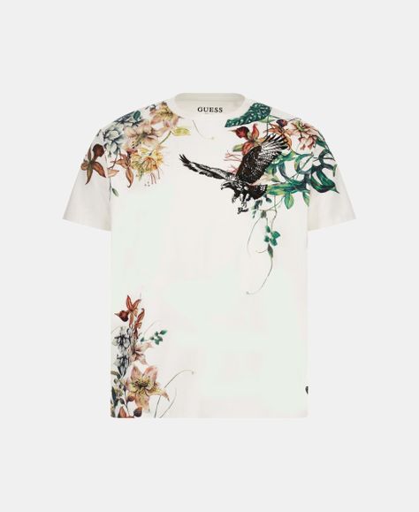 Polera Guess Hombre Ss Bsc Floral Hawk Tee Amarillo-4