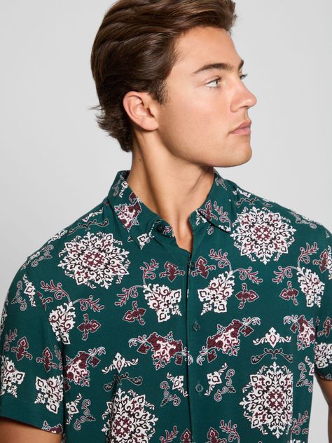 Camisa Guess Hombre Ss Eco Rayon Paisley Shirt Surtido-0
