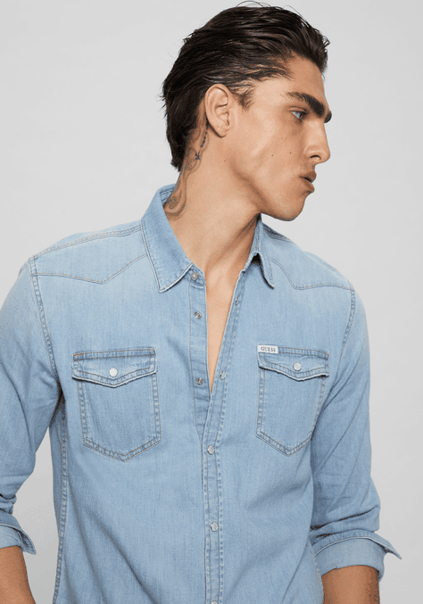 Camisa Guess Hombre Truckee L/S Shirt Denim-2