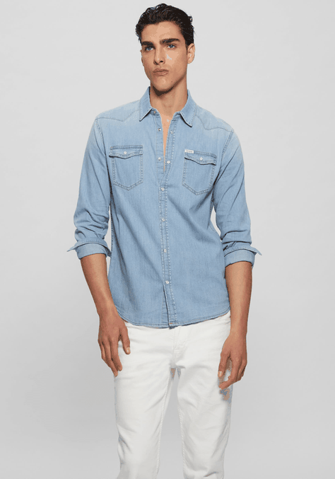 Camisa Guess Hombre Truckee L/S Shirt Denim-3