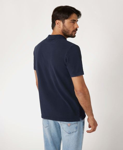 Polera Guess Hombre Washed Ss Polo Azul-2