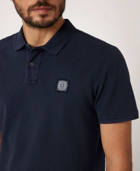 Polera Guess Hombre Washed Ss Polo Azul-3