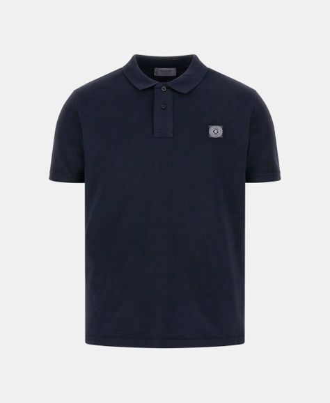 Polera Guess Hombre Washed Ss Polo Azul-4