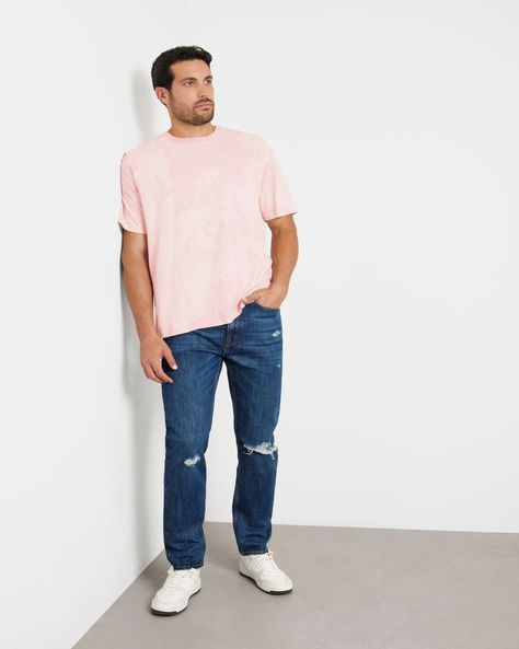 Polera Guess Hombre Ss Bsc Island Life Tee Rosado-1