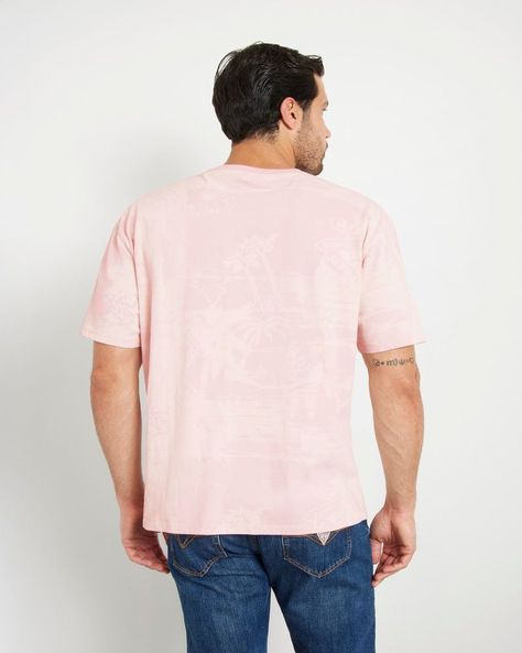 Polera Guess Hombre Ss Bsc Island Life Tee Rosado-2