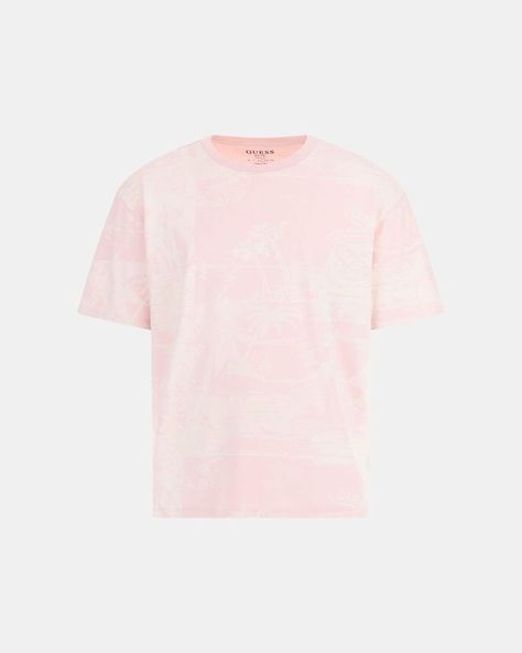 Polera Guess Hombre Ss Bsc Island Life Tee Rosado-4