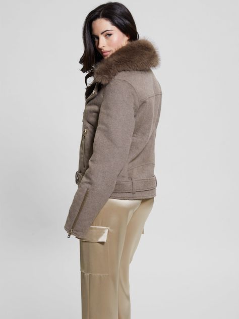 Chaqueta Guess Mujer Nancy Faux Fur Jacket Surtido-4