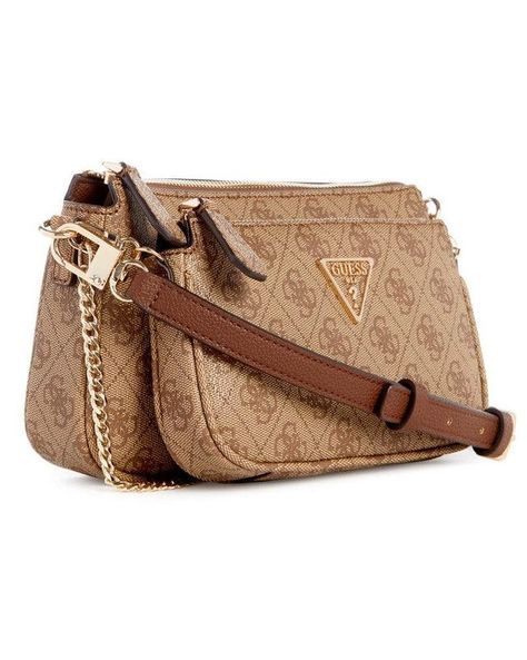 Cartera Guess Mujer Noelle Dbl Pouch Crossbdy Café-1