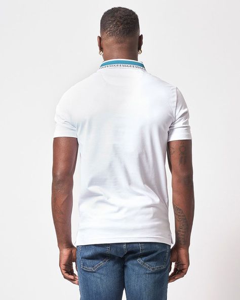 Polera Guess Hombre Lyle Ss Polo Blanco-4
