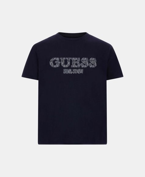 Polera Guess Hombre Ss Cn Embro Tee Azul-4