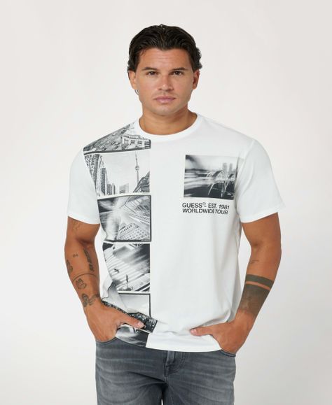 Polera Guess Hombre Ss Bsc World Cities Tee Amarillo-0