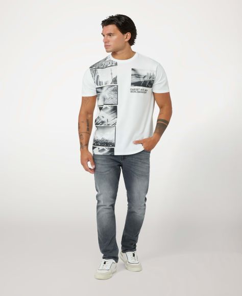 Polera Guess Hombre Ss Bsc World Cities Tee Amarillo-1