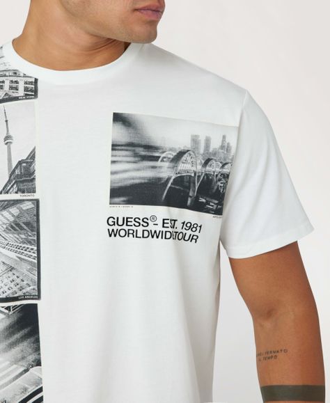 Polera Guess Hombre Ss Bsc World Cities Tee Amarillo-3