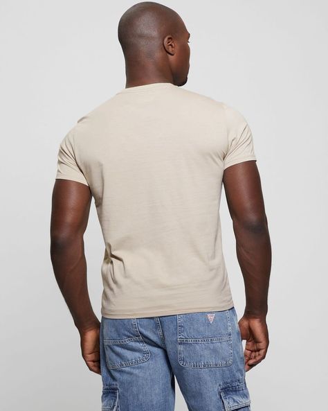 Polera Guess Hombre Ss Guess Emb Pima Crew Beige-3